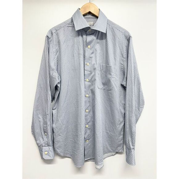 Peter Millar Button‎ Down Shirt Long Sleeve Size Large Blue 100% Cotton Casual - Picture 4 of 6